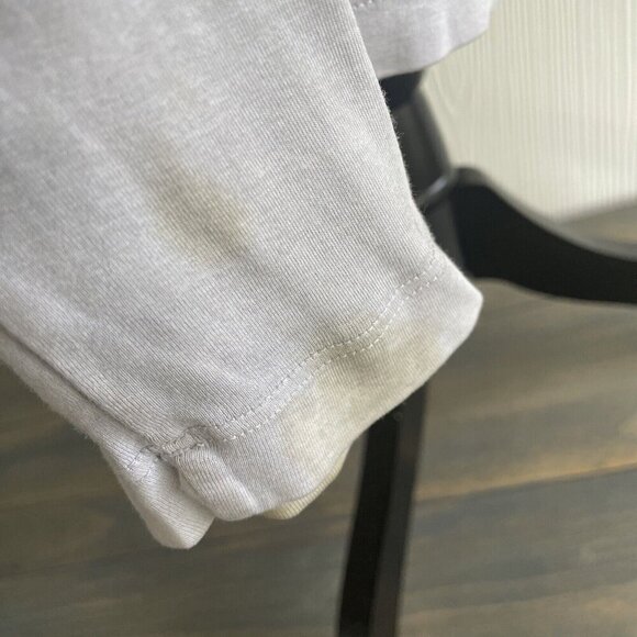 XCVI Sheer Front Legenlook V-Neck Top Long Sleeve - Gray Womens Size L (J6) - Picture 7 of 15